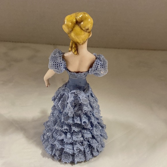 Jamar-Mallory Victorian Porcelain Lady Figurine Vintage 1954 Dipped Lace Dress - Picture 4 of 7